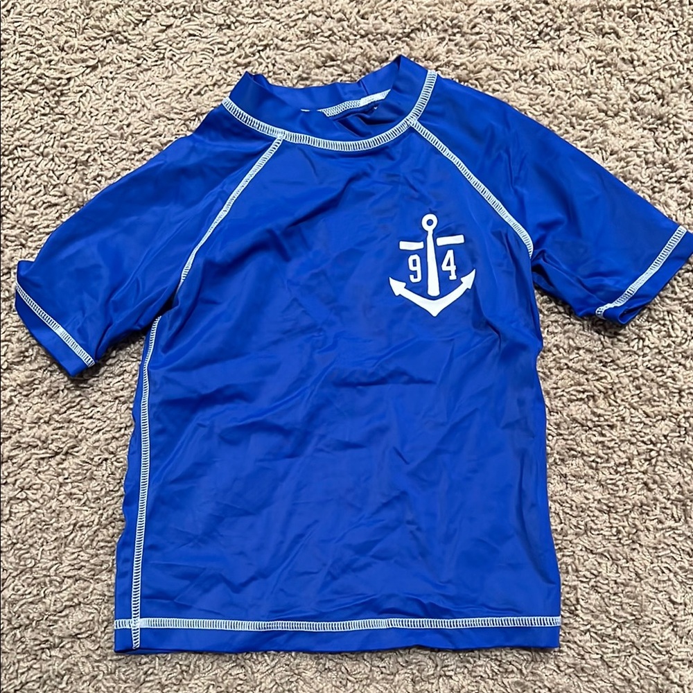 Old Navy Blue and White Rashguard with Anchor Design